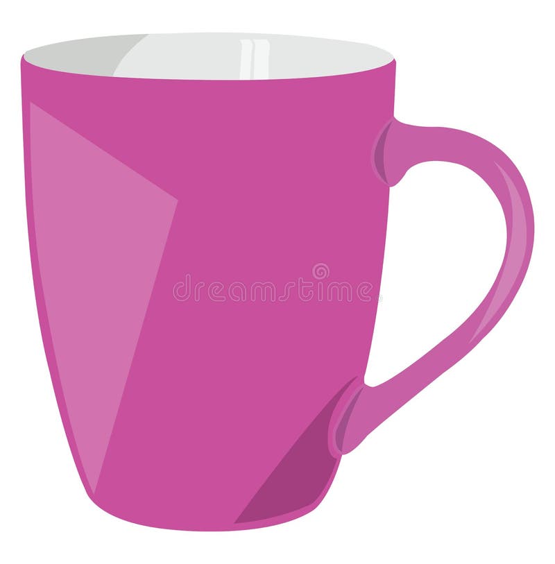 Pink coffee mug, icon stock vector. Illustration of graphic 261383918
