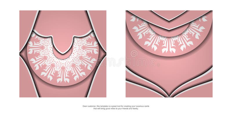 Pink color flyer with abstract white pattern for your design. royalty free illustration