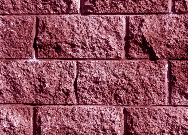 Pink Color Stylized Brick Wall Pattern. Stock Photo Image of material