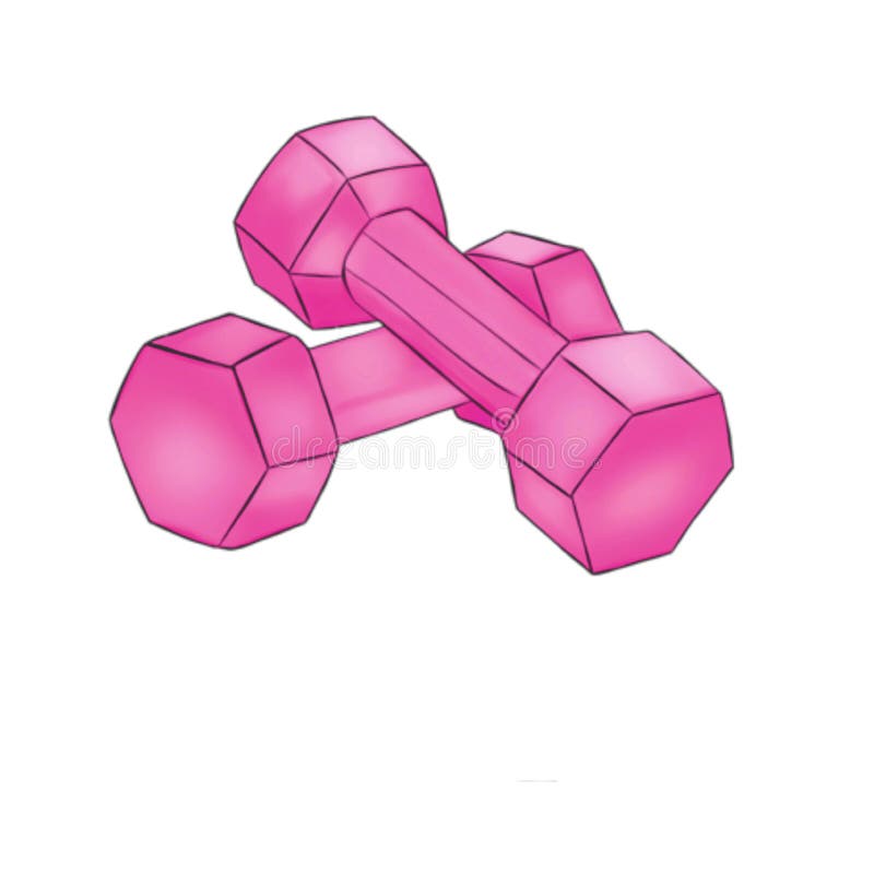 Pink Plates Disassembled Weight And Dumbbells On A 3d Rendered
