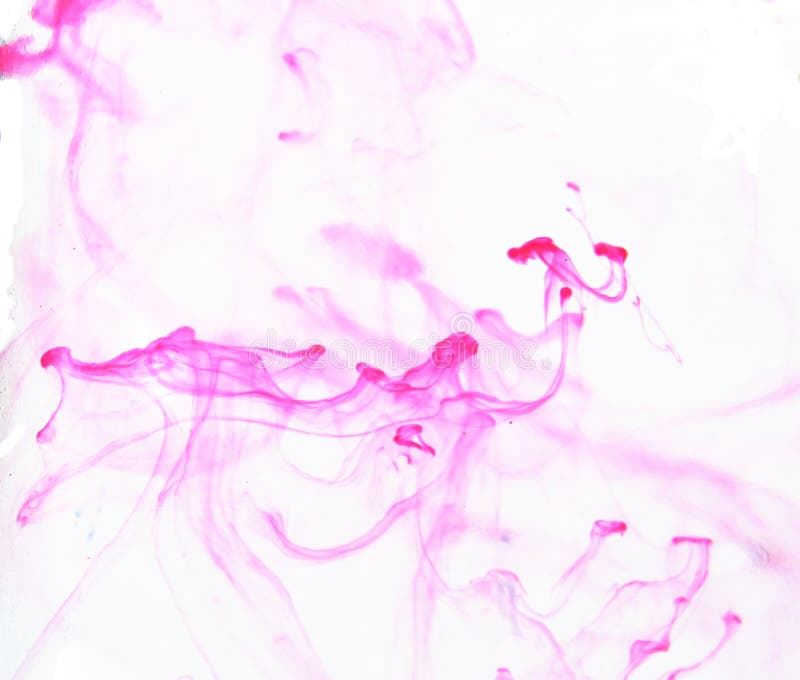 Pink Colored Ink Spreading in the Water Stock Image - Image of pigment ...