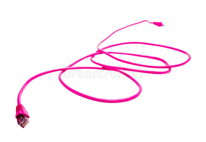 Pink computer cable royalty free stock image