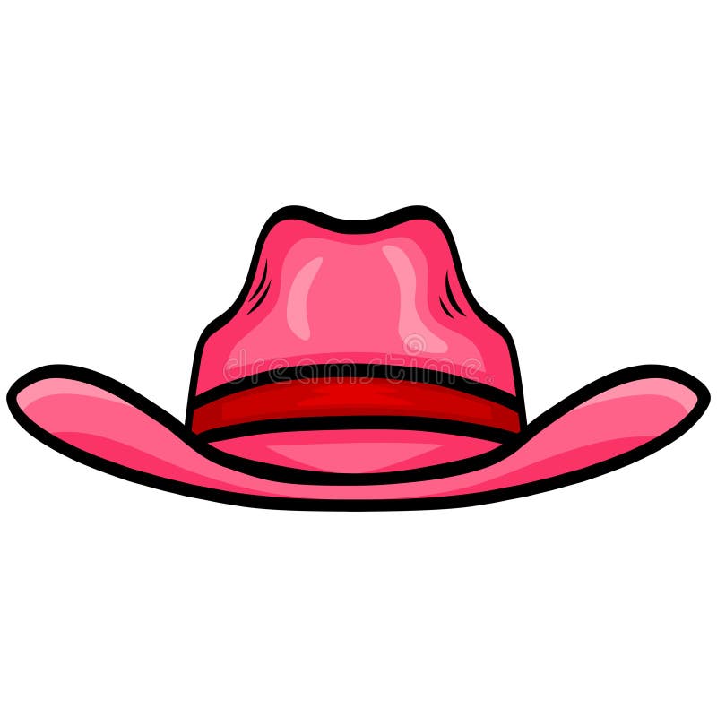 Pink Cowboy Hat Vector Illustration Stock Vector - Illustration of logo