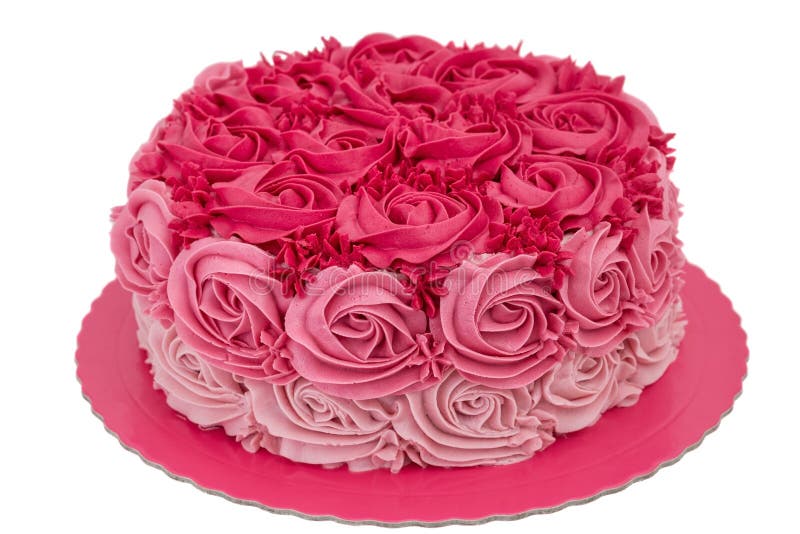 Pink Cream Cake For My Birthday. Stock Image Image of cream
