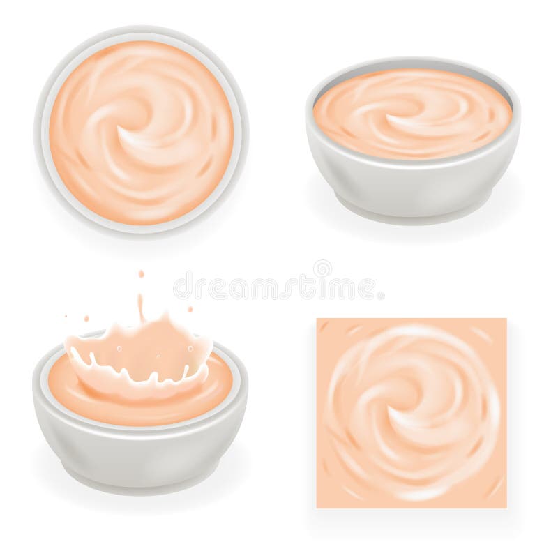 Pink Cream Curl Splash Drops Product Realistic Isolated 3d Design Vector Illustration