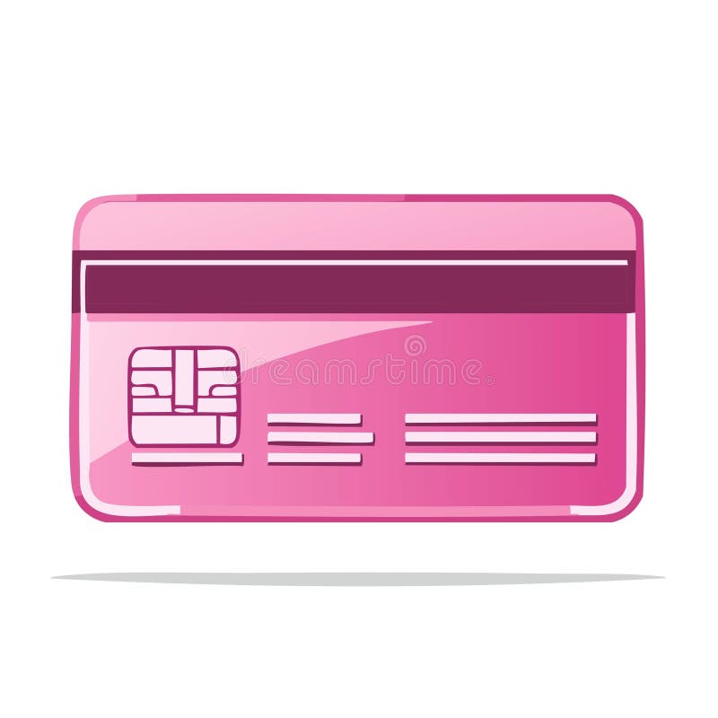 Pink Credit Card Icon Stylized Design Financial Transaction Tool vector illustration