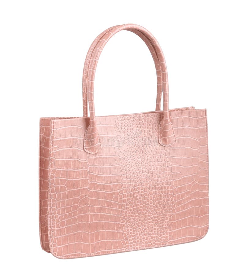 Pink crocodile woman leather handbag