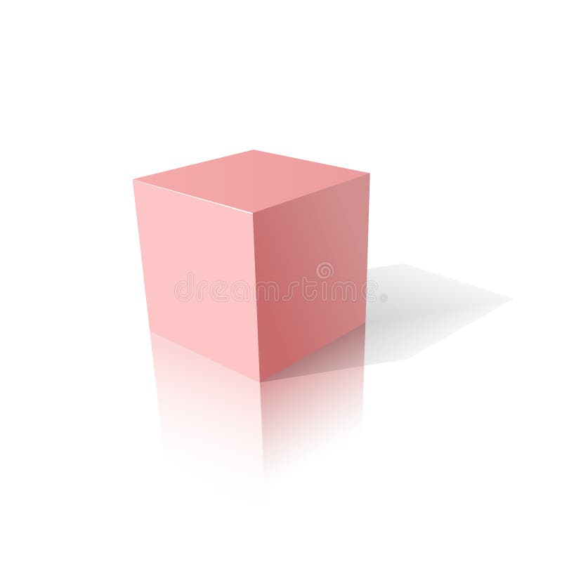Pink cube 3D stock vector. Illustration of object, vector 90623545