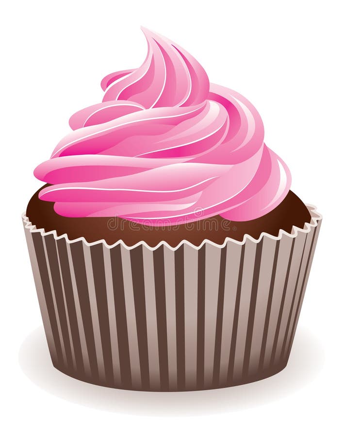 Pink cupcake vector illustration Pink cupcake vector illustration