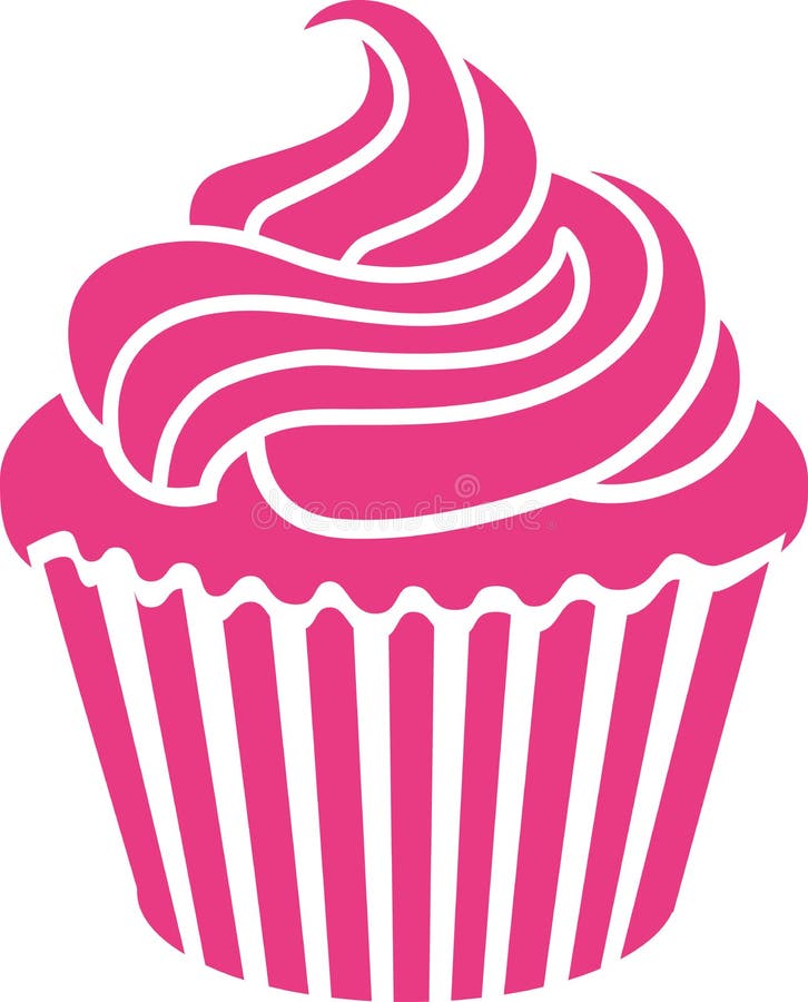 Pink cupcake vector stock vector. Illustration of vector - 107161330