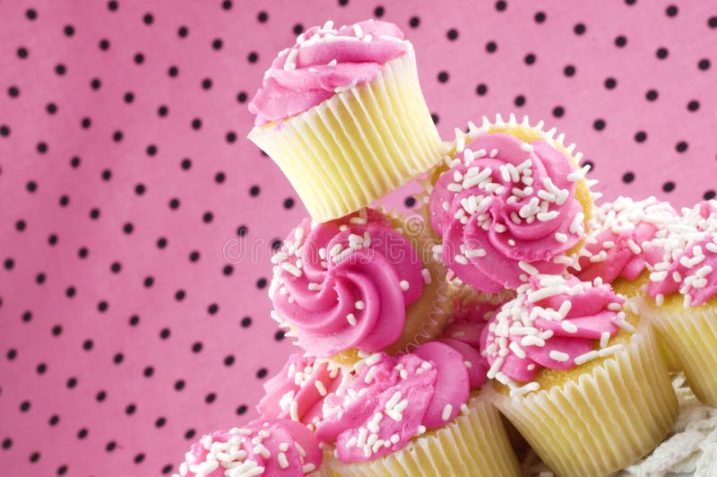 Pink Cupcakes with Sprinkles Stock Image Image of iced, snack 18910551