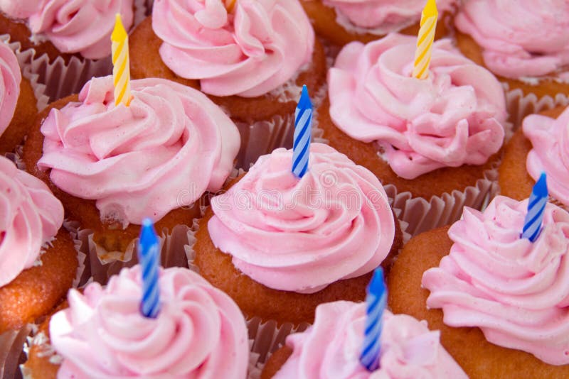 Pink cupcakes ready for birthdays