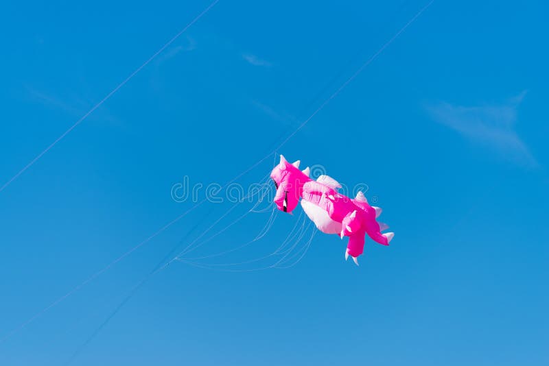Pink dragon kite stock image. Image of wind, flying, leisure 95894565