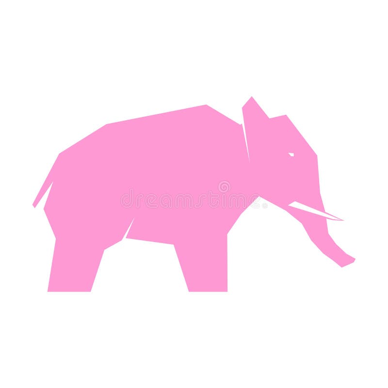 Pink Elephant Isolated On White Stock Vector - Illustration of india