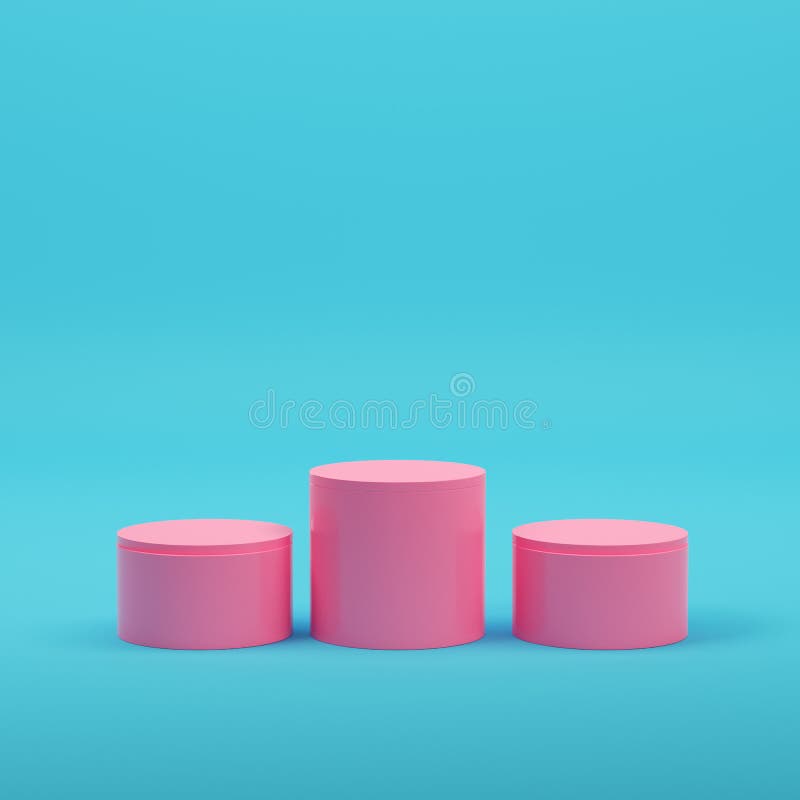 Pastel Minimalism Bright Blue Background With Pink Children S