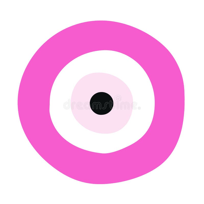 Pink evil eye vector - symbol of protection