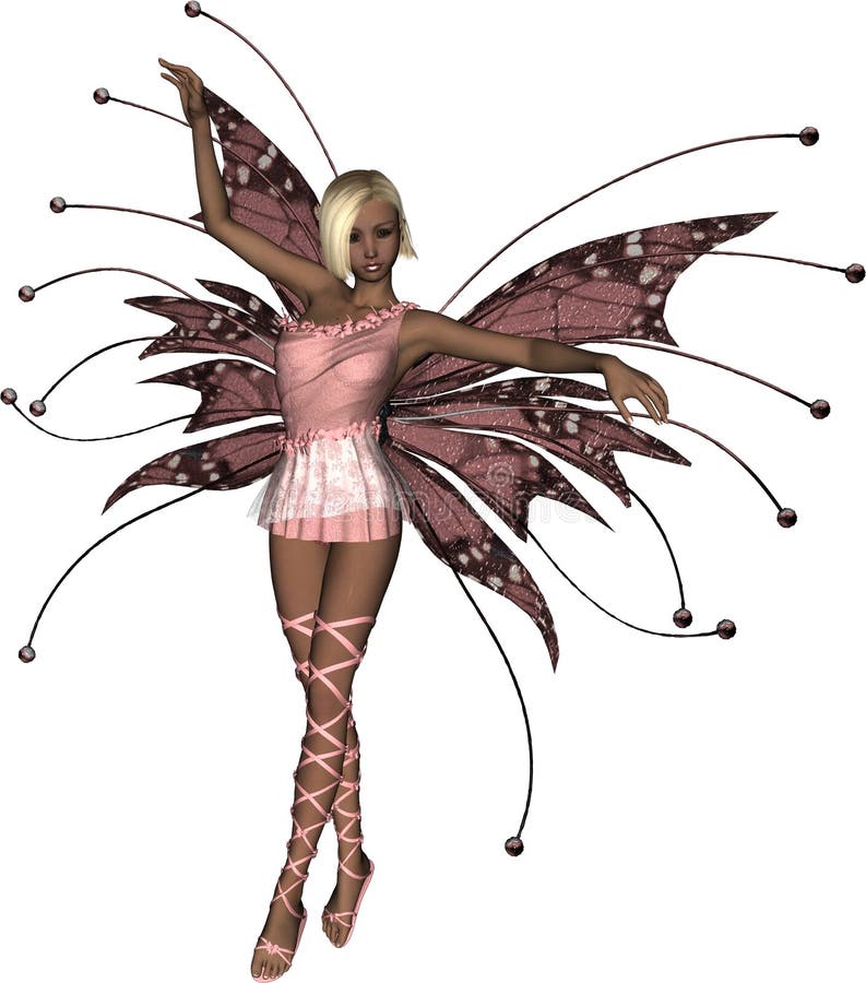 Beautiful pink fairy on tiptoe. Beautiful pink fairy on tiptoe