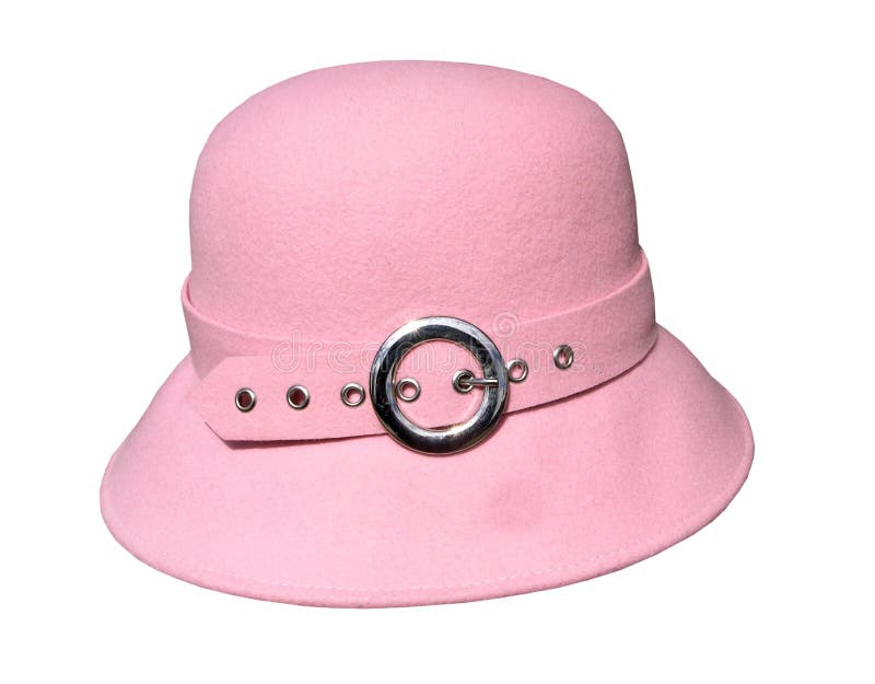 Pink Felt Hat stock image. Image of eyelets, gear, modern 3428021