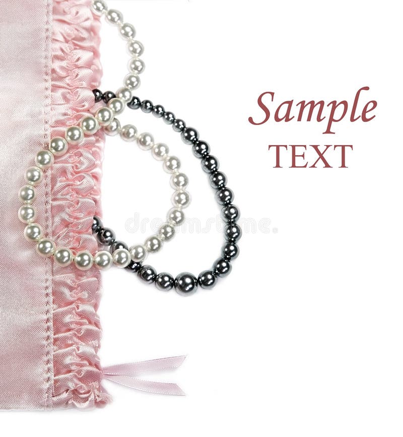Pink Feminine Setting with Pearls Stock Image Image of cream