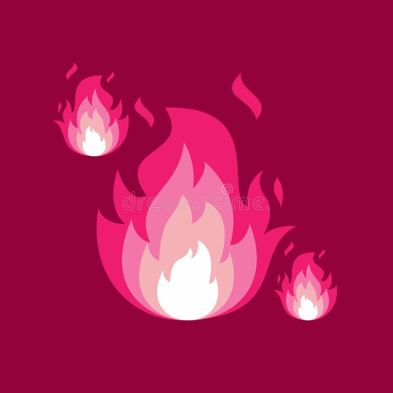Pink Fire Flame Vector Illustration Stock Vector Illustration of hell