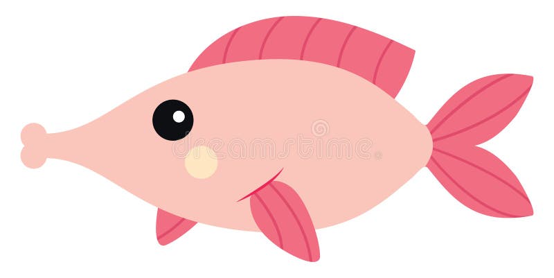 Pink Fish, Illustration, Vector Stock Illustration - Illustration of food,  summer: 163333100