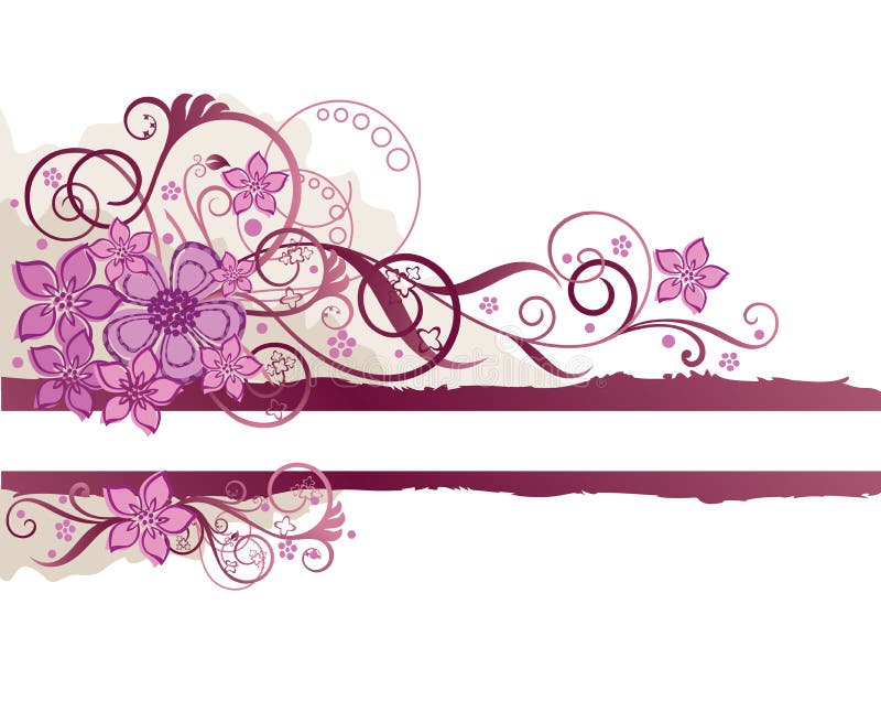 Pink floral border royalty free illustration