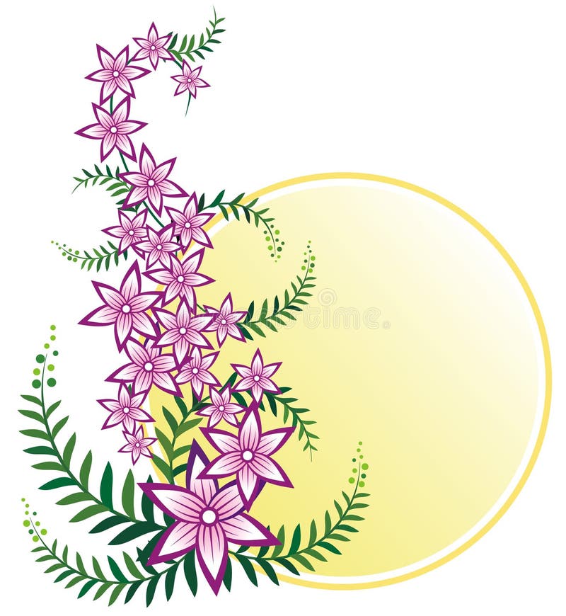 Pink Floral Creeper Design with Space for Messages Stock Illustration