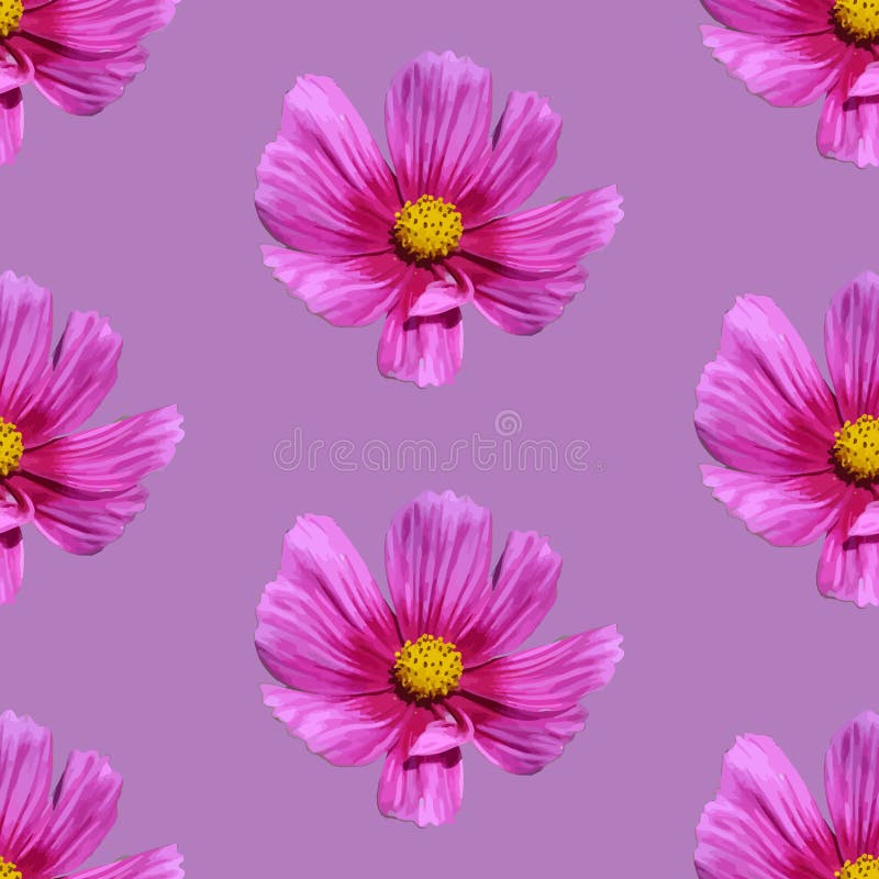 Pink Floral Seamless Background. Stock Vector Illustration of botany