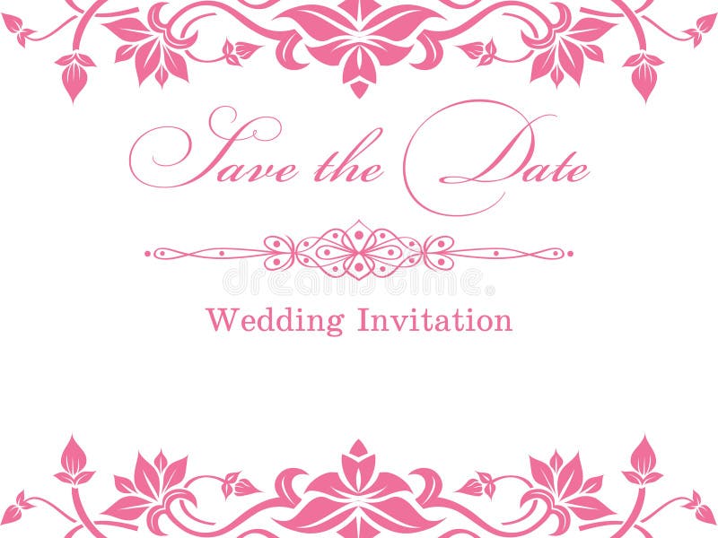 Pink floral wedding invitation template stock illustration Pink floral wedding invitation template stock illustration