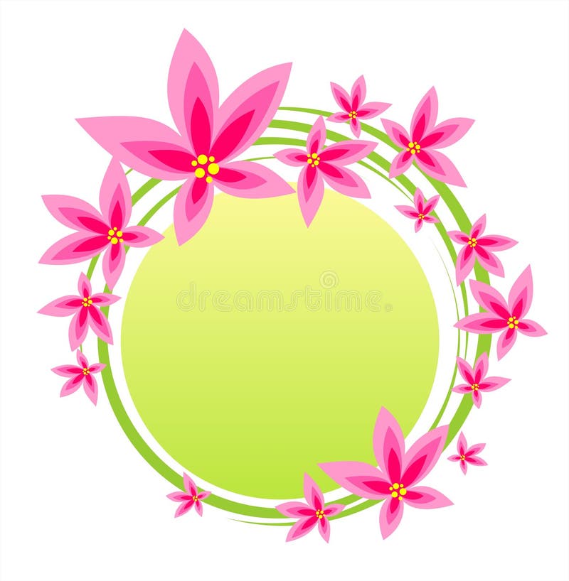 Pink flower frame