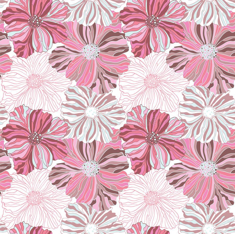 Pink Flower Pattern Wallpaper Stock Illustrations 246,138 Pink Flower