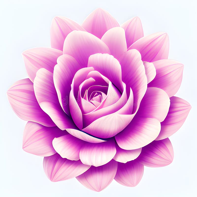 Pink Lotus Flower on White Background Stock Illustration Illustration