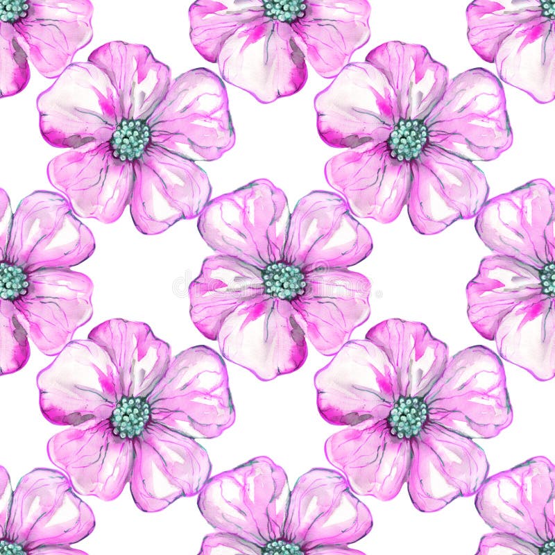 Pink flowers on background stock illustration. Illustration of