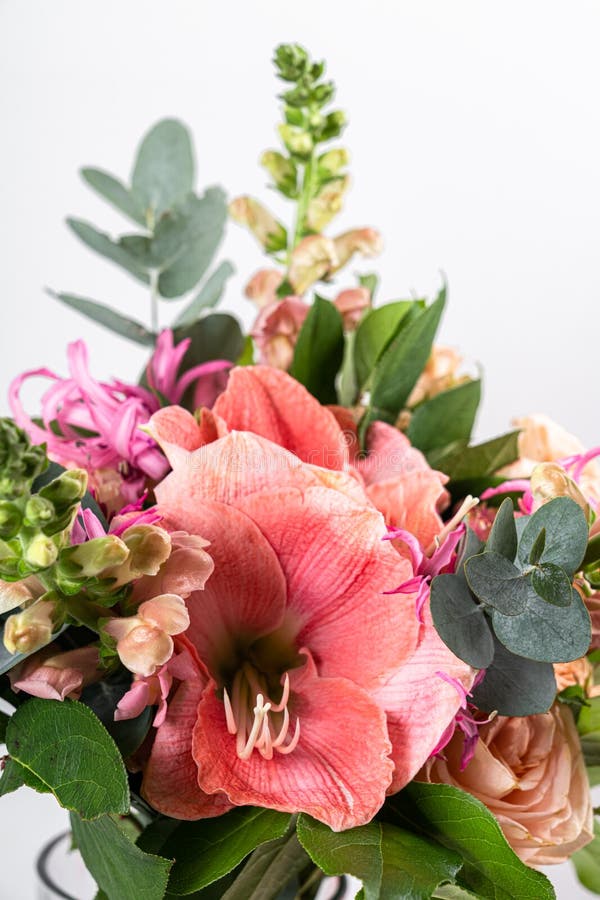 Pink Flowers Bouquet for Anniversary Stock Image Image of fresh, pink