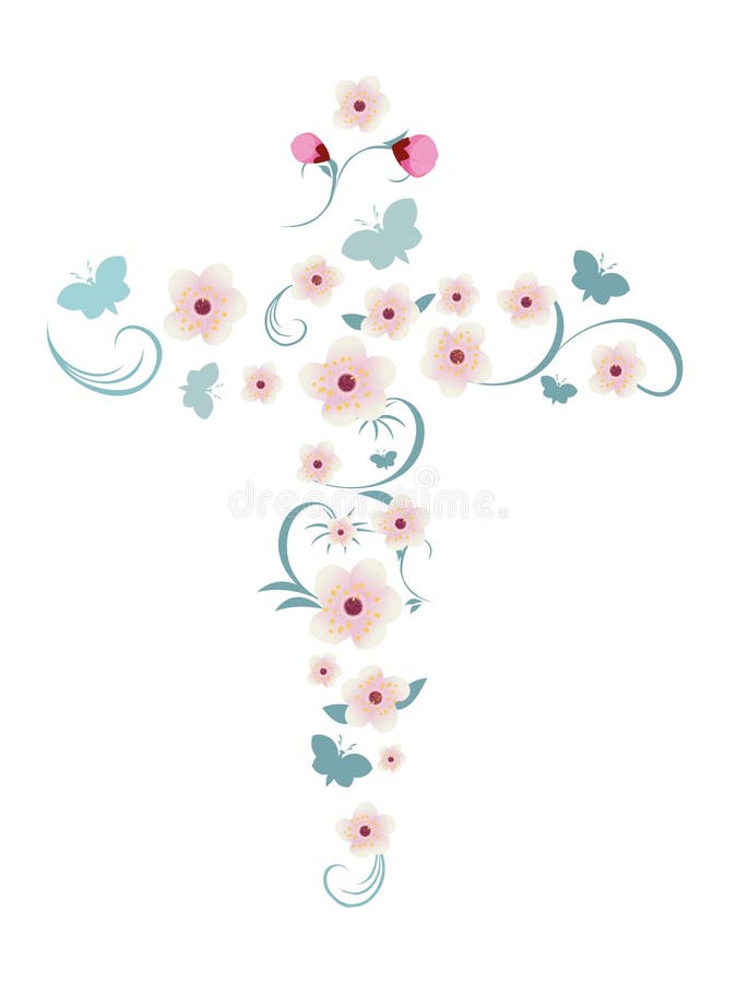Download Pink Flowers And Butterflies Forming An Elegant Vector ...