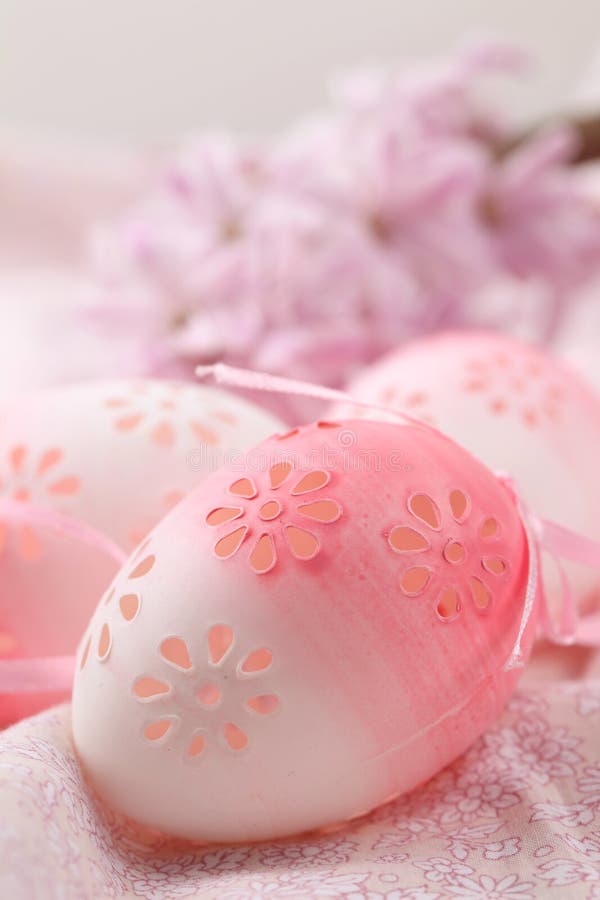 Pink flowery Easter eggs stock photo. Image of celebrate 17910864