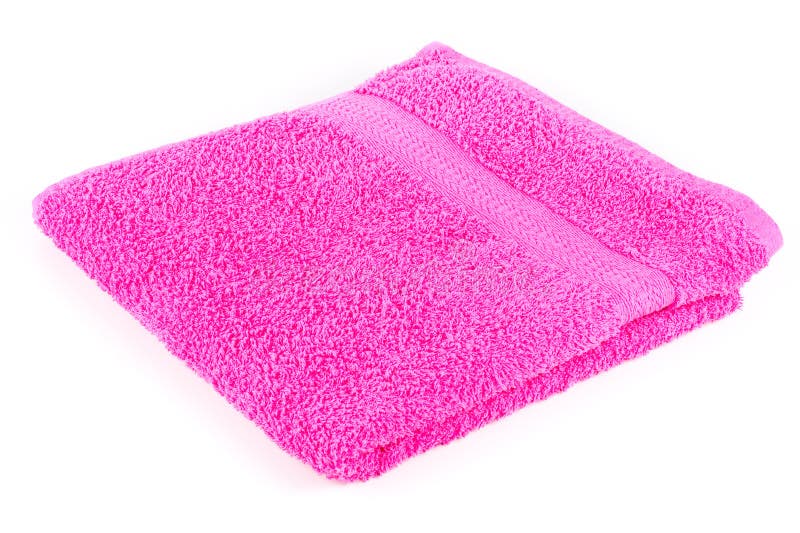 Pink folded towel stock image. Image of white, fleece 12695845