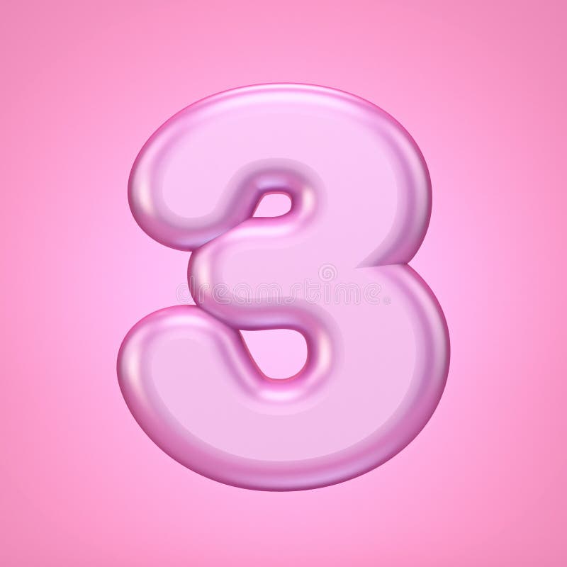 Pink Font Number 3 THREE 3D Stock Illustration - Illustration of ... - Số 3: \