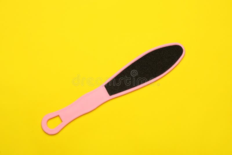 Pink Foot File on White Background, Top View. Pedicure Tool Stock Image