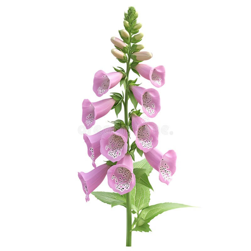 Pink Foxglove Flower Image vector illustration
