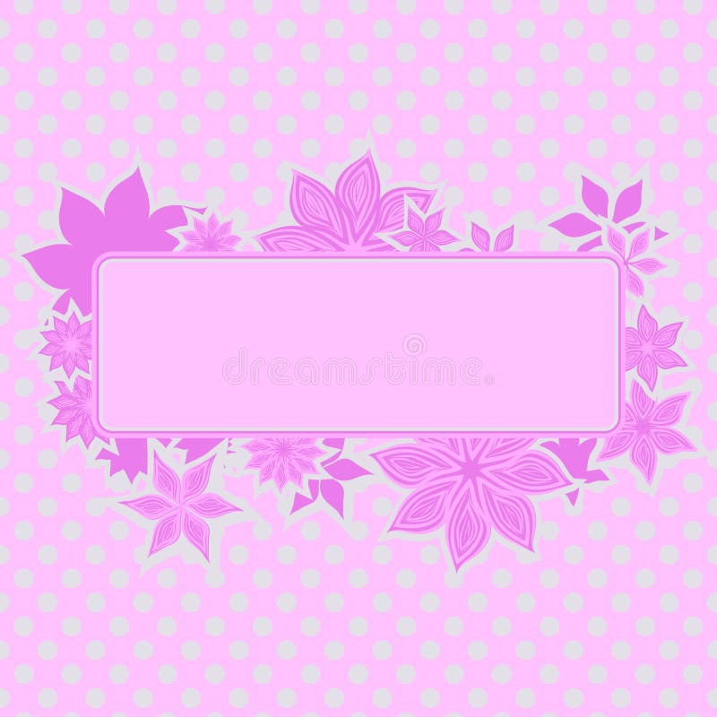 Pink frame with flowers