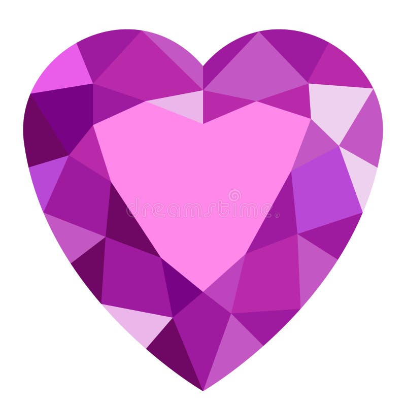 Pink gemstone heart. stock vector. Illustration of emerald - 36355957