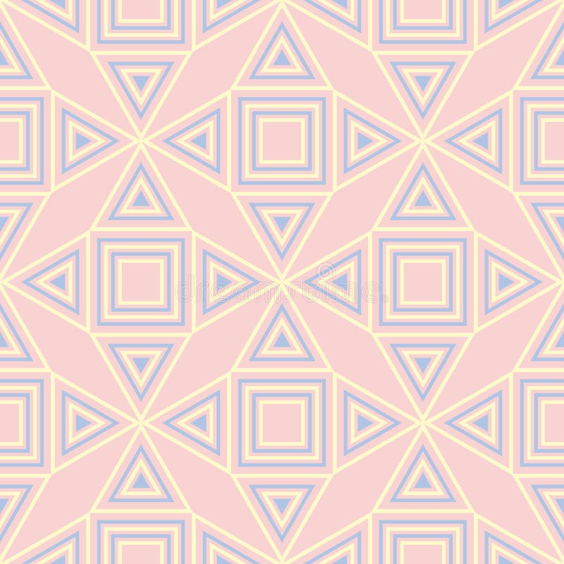 Pink geometric seamless background. Multi colored pattern stock illustration