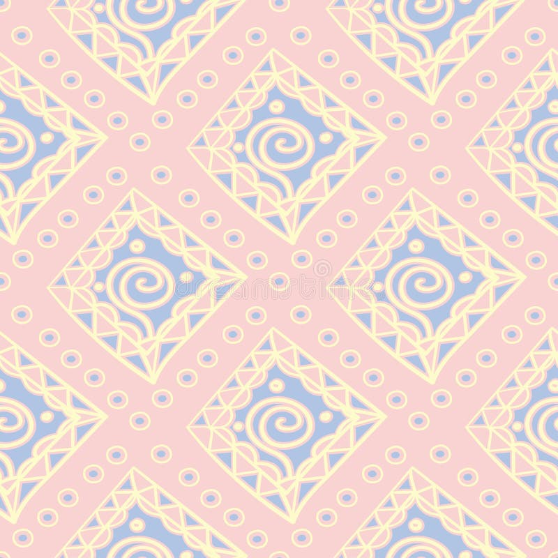 Pink geometric seamless background. Multi colored pattern vector illustration