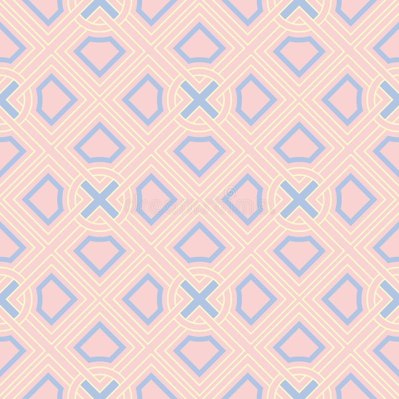 Pink geometric seamless background. Multi colored pattern stock illustration