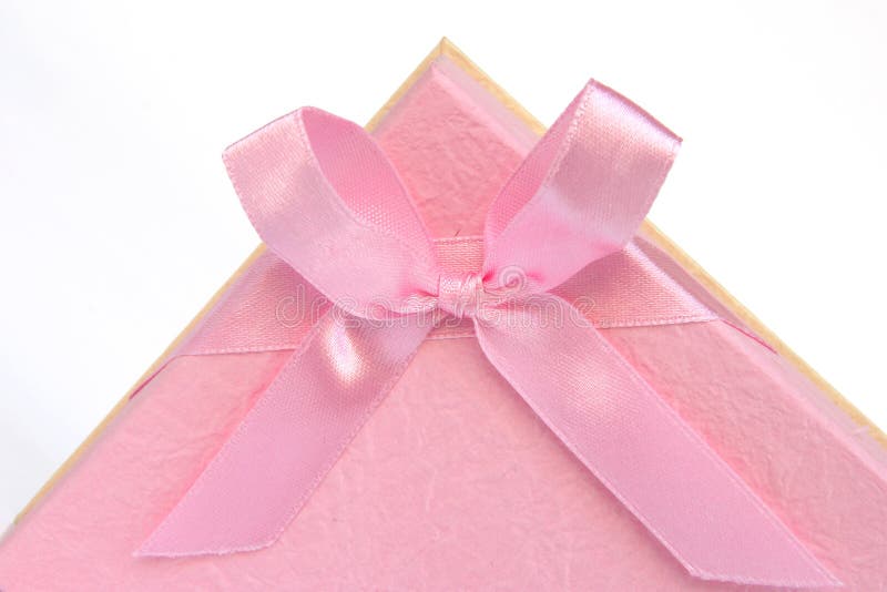 Pink gift bow stock image. Image of container, pink, detail 6289157