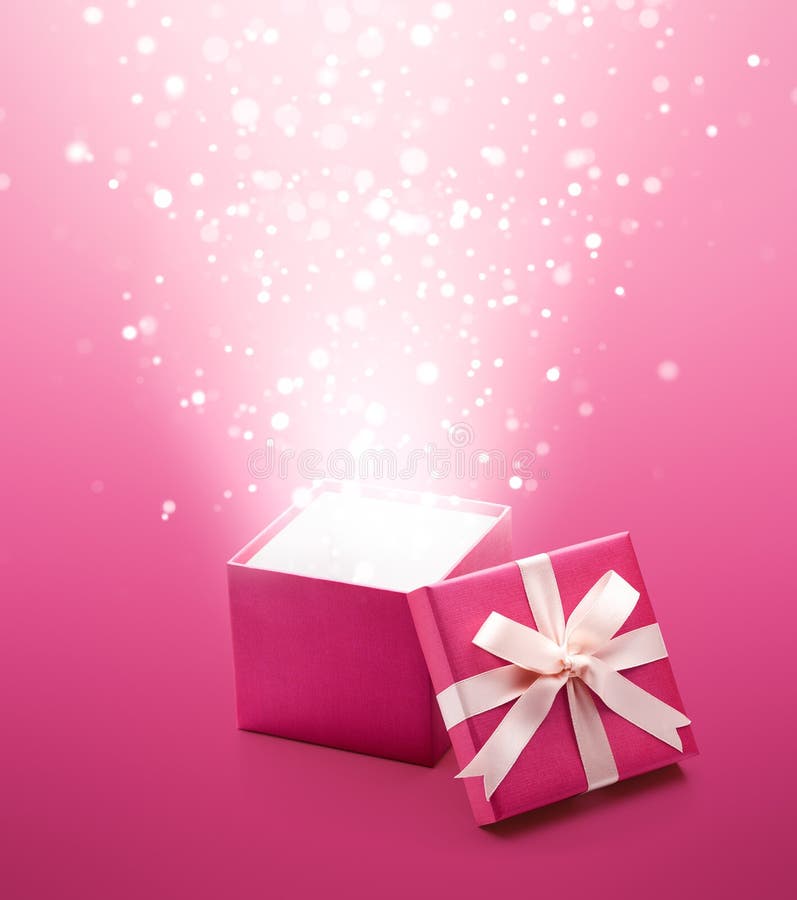 Pink gift box stock illustration. Illustration of orbs 88611359