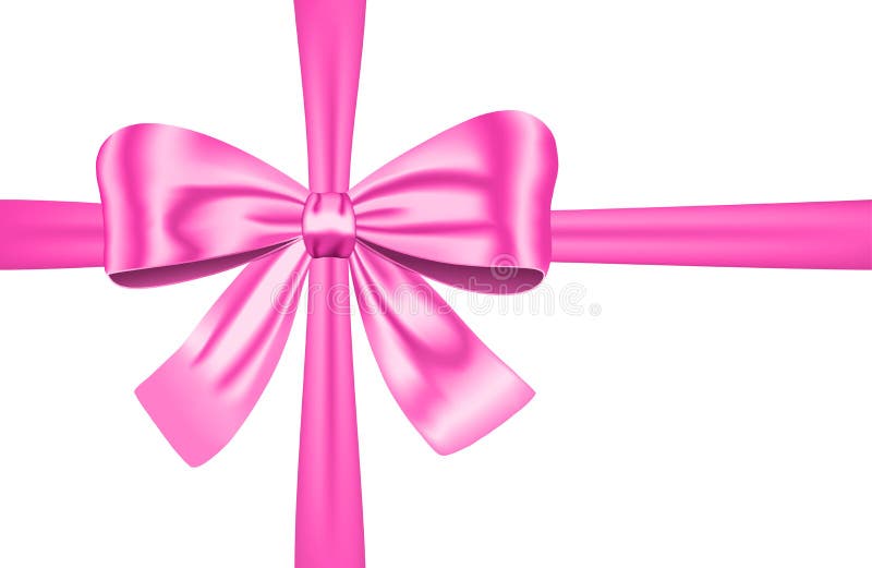 Pink gift ribbon with bow stock vector. Illustration of design 27008093