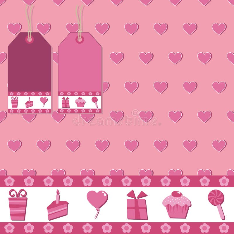 Big Set Of Pink Gift Bows And Ribbons. Stock Vector Illustration of