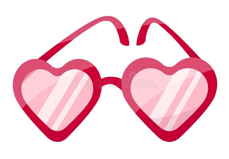 Pink Hearts Sunglasses Isolated On White Vector Stock Vector Illustration of eyes, fashion